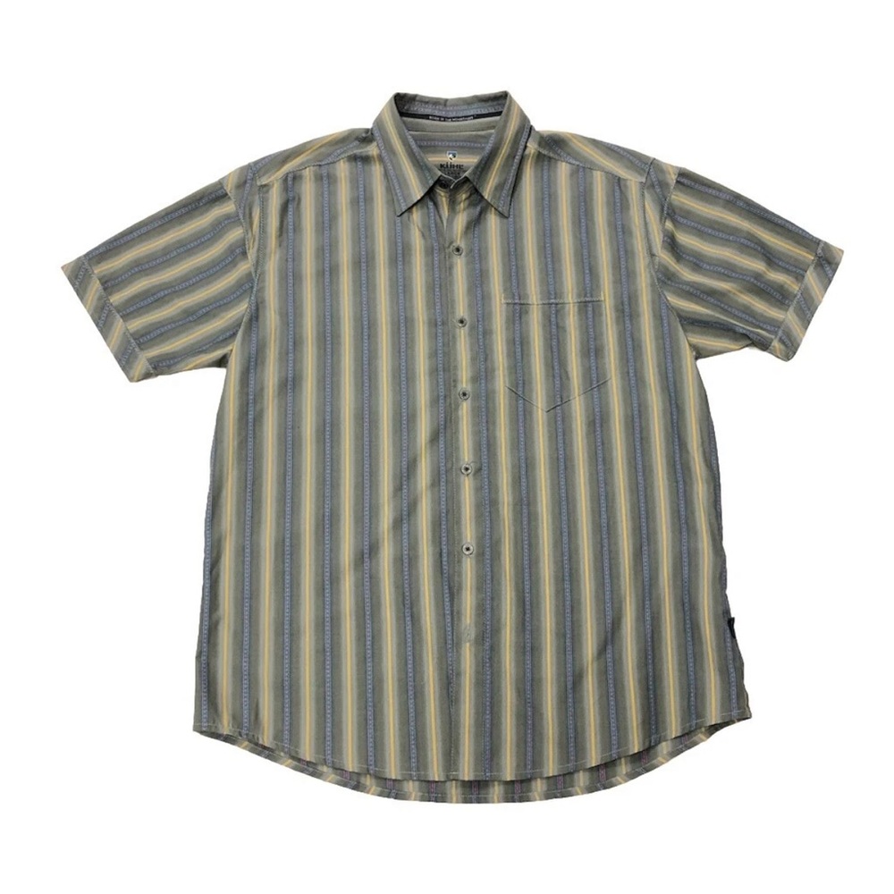 Kuhl Eluxur Ionik Metal Button Shirt Striped Western Short Sleeve